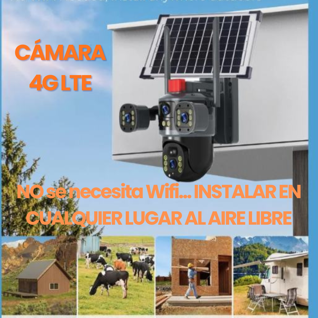 Cámara Solar 360° Wifi Visión Nocturna