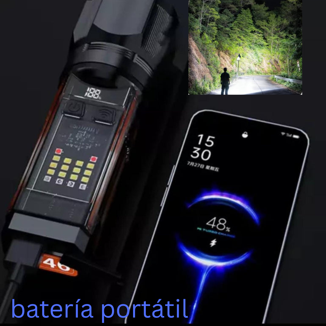 Linterna Tactica Solar Laser Led